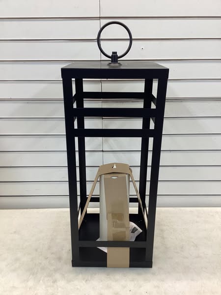 Becki Owens 28" Black Lantern with Flameless Pillar Candle