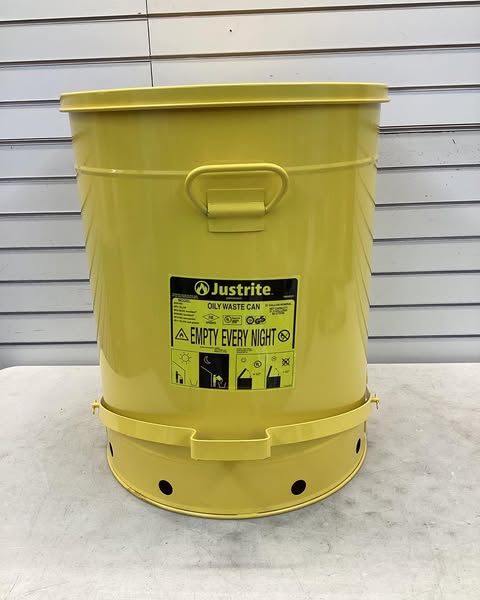 JUSTRITE Oily Waste Can: 21 gal Capacity