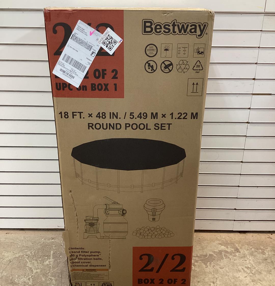 Bestway Power Steel 18’ x 48” Round Above Ground Pool Set
