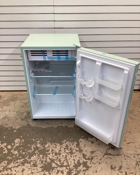 Frigidaire 4.5cu. ft. Mini Refrigerator Retro Style in Sage Green Color with Side Bottle Opener