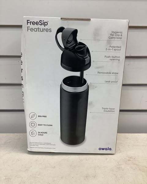 Owala FreeSip Insulated Stainless Steel Water Bottles with Straw for Sports and Travel, BPA-Free, 24-oz