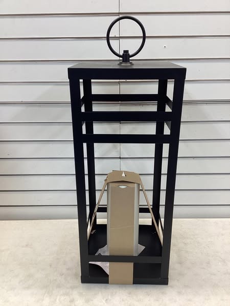 Becki Owens 28" Black Lantern with Flameless Pillar Candle