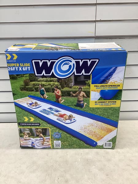 WOW Super Slide 26' Giant Backyard Water Slide with Built-in Sprinklers & Sleds