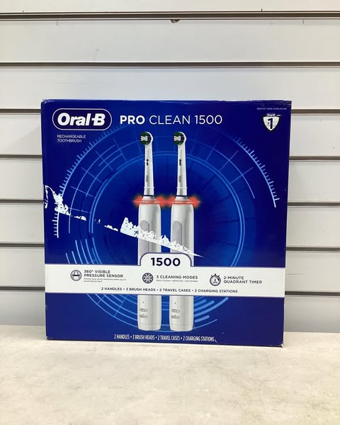 Oral-B Pro Clean X Rechargeable Toothbrush, 2 Pack + 3 Brush Heads