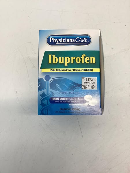 PhysiciansCare Ibuprofen Medication (2-Pack, 200 mg, 50-Packs/Box)