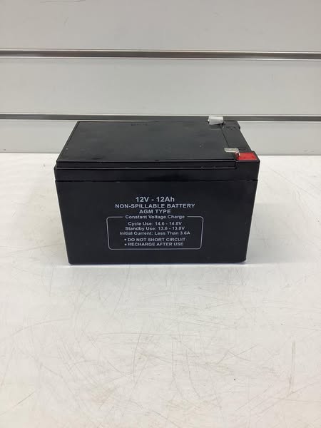 Sealed Lead Acid Battery: 12V DC, 12 Ah Capacity