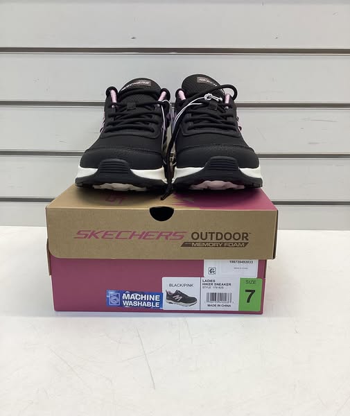 Skechers Women's Mesh Trail Sneaker Black/Pink Color Size 7