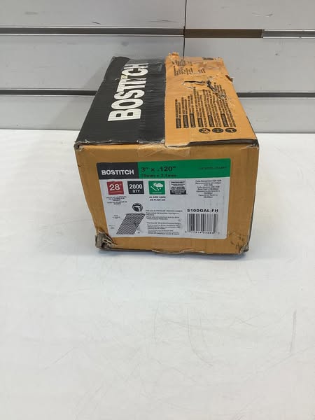Bostitch 3" x .120 28° Wire Bright Smooth Shank Full Round Head Framing Nails - 2,000 Count
