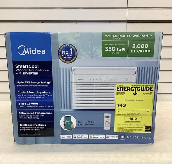 Midea 8,000 BTU Easy Cool Inverter Window Air