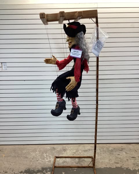 6' Marionette Witch Animatronic Halloween Puppet Animated