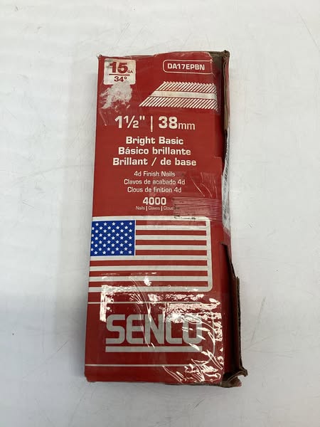 Senco 1-1/2 in. L X 15 Ga. Angled Strip Bright Finish Nails 34 deg 4000 pk
