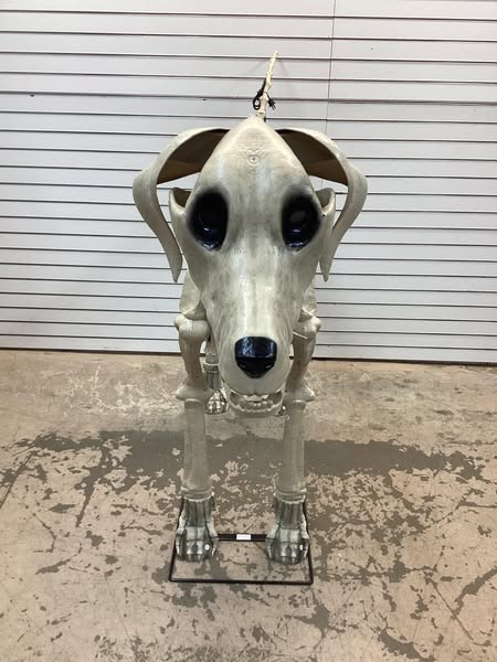 Home Accents Holiday 7 ft. Long Grave & Bones Skelly's Dog with LifeEyes LCD Eyes