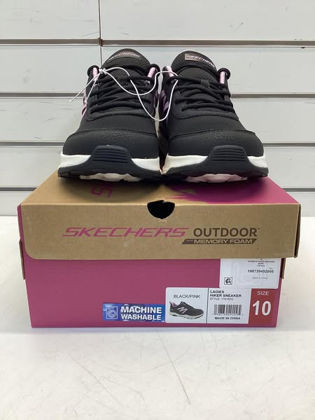 Skechers Women's Mesh Trail Sneaker Black/Pink Color Size 10