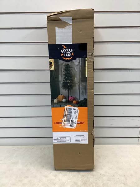 Hyde & EEK! Halloween 46" H LED Black Eerie Christmas Tree w/dewdrop bulbs