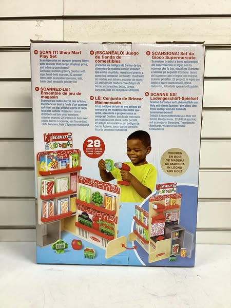 Melissa & Doug Wooden Scan It! Shop Mart Play Set With Electronic Scanner And Wooden Play Food To Scan