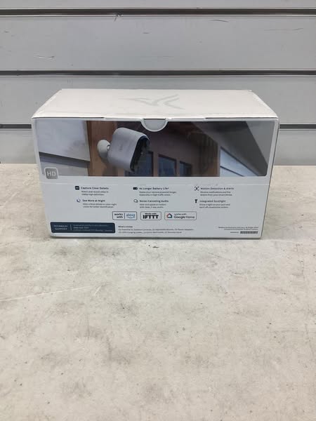 Essential XL 3-Camera Outdoor Wireless 2K Security Camera (2nd Generation) with 4x Longer Battery Life - White