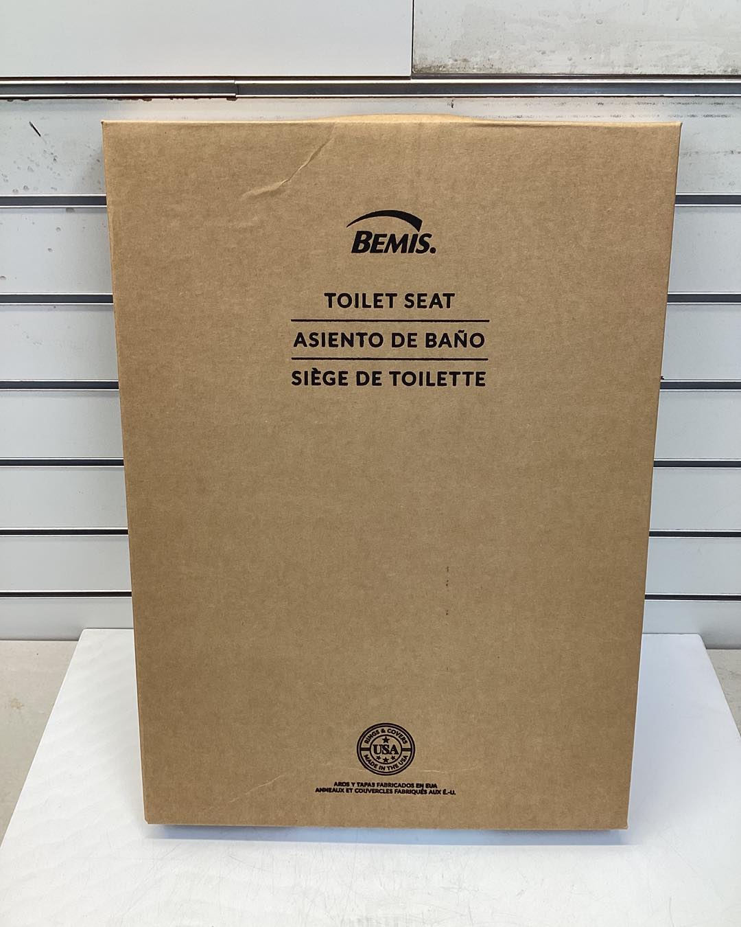 BEMIS Elongated Enameled Wood Removes for Easy Cleaning Toilet Seat in Biscuit