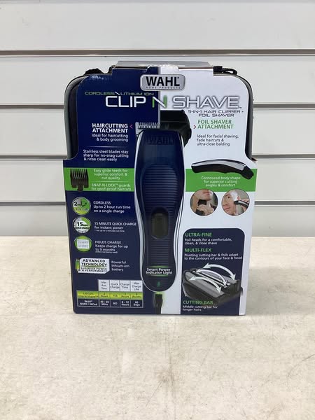 Wahl Clip & Shave 2 in 1 Cordless Rechargeable Hair Clipper and Electric Shaver for Men for Head, Face & Body