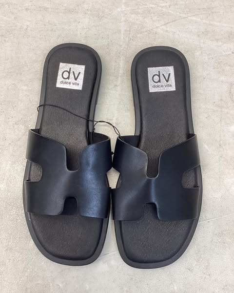 DV Dolce Vita Women's H-Band Slide Sandal, Size 7, Color Black
