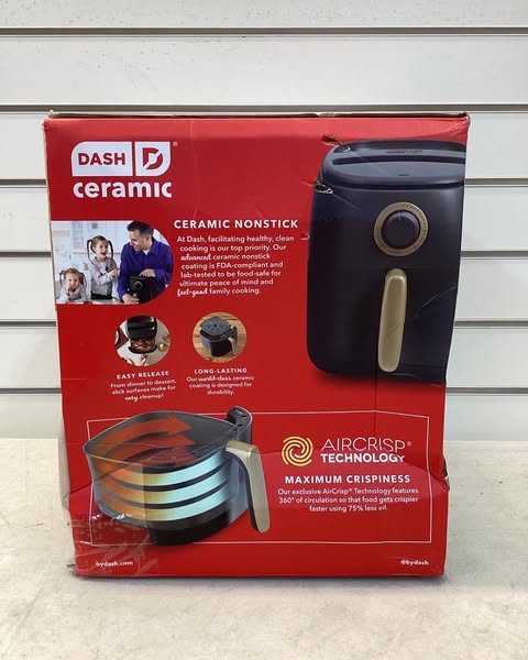 Dash Tasti-Crisp 2.6 Quart Ceramic Express Air Fryer, Color Black
