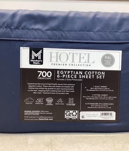 Member’s Mark Hotel Premier Collection 700-Thread-Count Solid Egyptian Cotton Sheet Set, Size Full