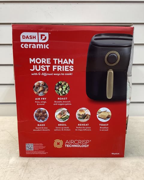 Dash Tasti-Crisp 2.6 Quart Ceramic Express Air Fryer, Color Black