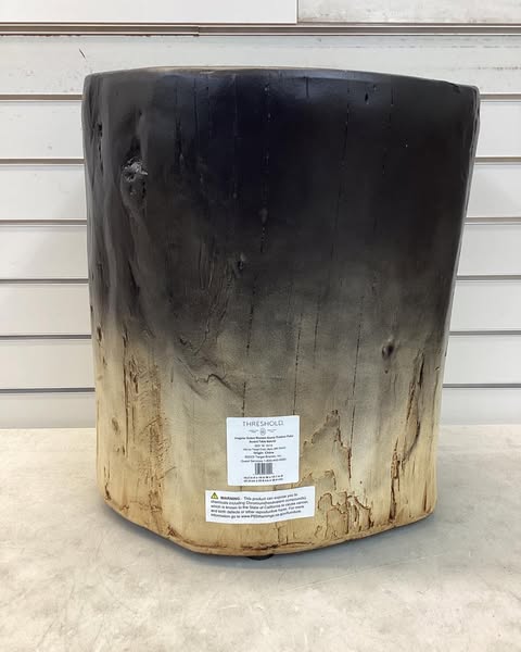 Irregular Ombre Wooden Stump Outdoor Patio Accent Table