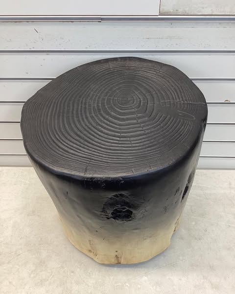 Irregular Ombre Wooden Stump Outdoor Patio Accent Table