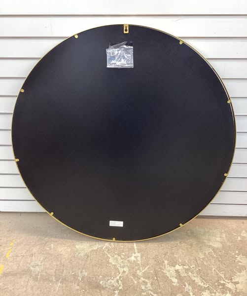 Jill Zarin 36" Elegant Round Metal Wall Mirror, Color Brass