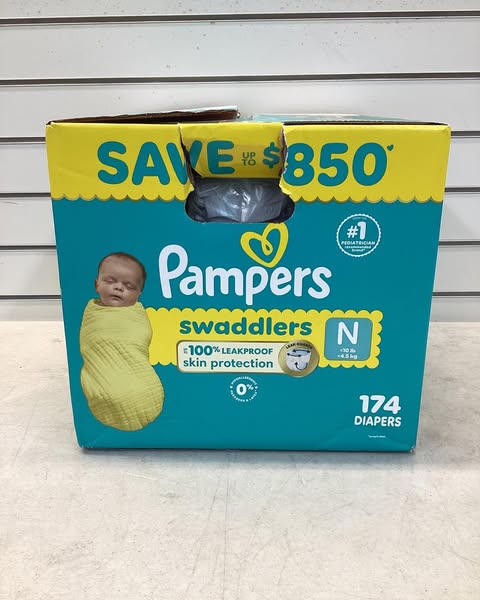 Pampers Swaddlers Diapers, Size Newborn, 174 ct