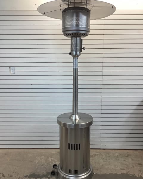 BLACK + DECKER High Efficiency 60,000 BTUs Gas Patio Heater with wheels Stainless Steel
