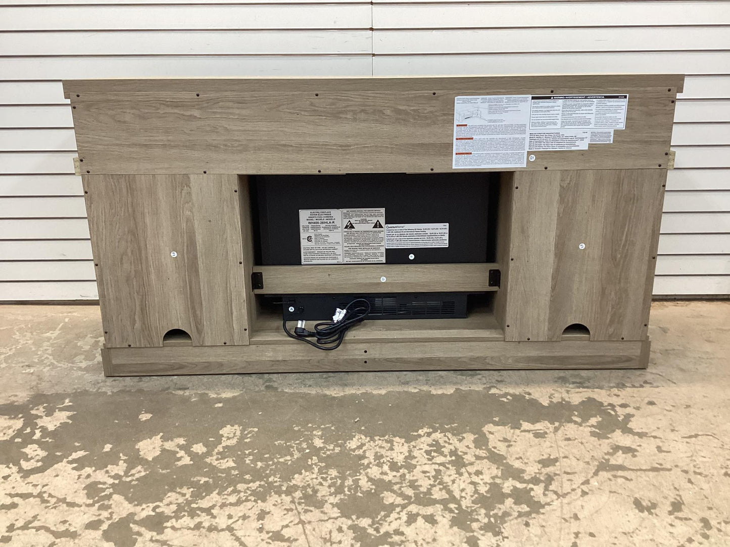 SCOTT LIVING MEYERSON 60 in. Freestanding Media Console Wooden Electric Fireplace