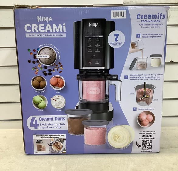 Ninja CREAMi 7-in-1 Ice Cream & Sorbet Maker with Additional Pints - Lightly Used