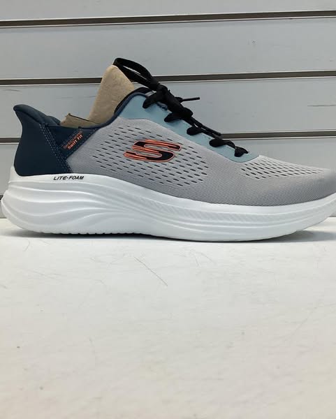 Skechers Men's Hands Free Swift Fit Lite-Foam Sneaker, Size 12, Color Gray/Black