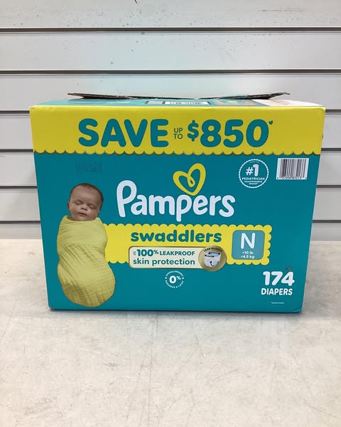 Pampers Swaddlers Diapers, Size Newborn, 174 ct