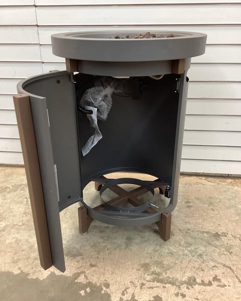 Threshold Column Propane Fire Pit Gray