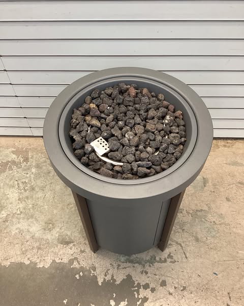 Threshold Column Propane Fire Pit Gray