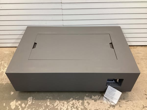 Real Flame Aegean Small Rectangle Fire Table with NG Conversion Mist Gray