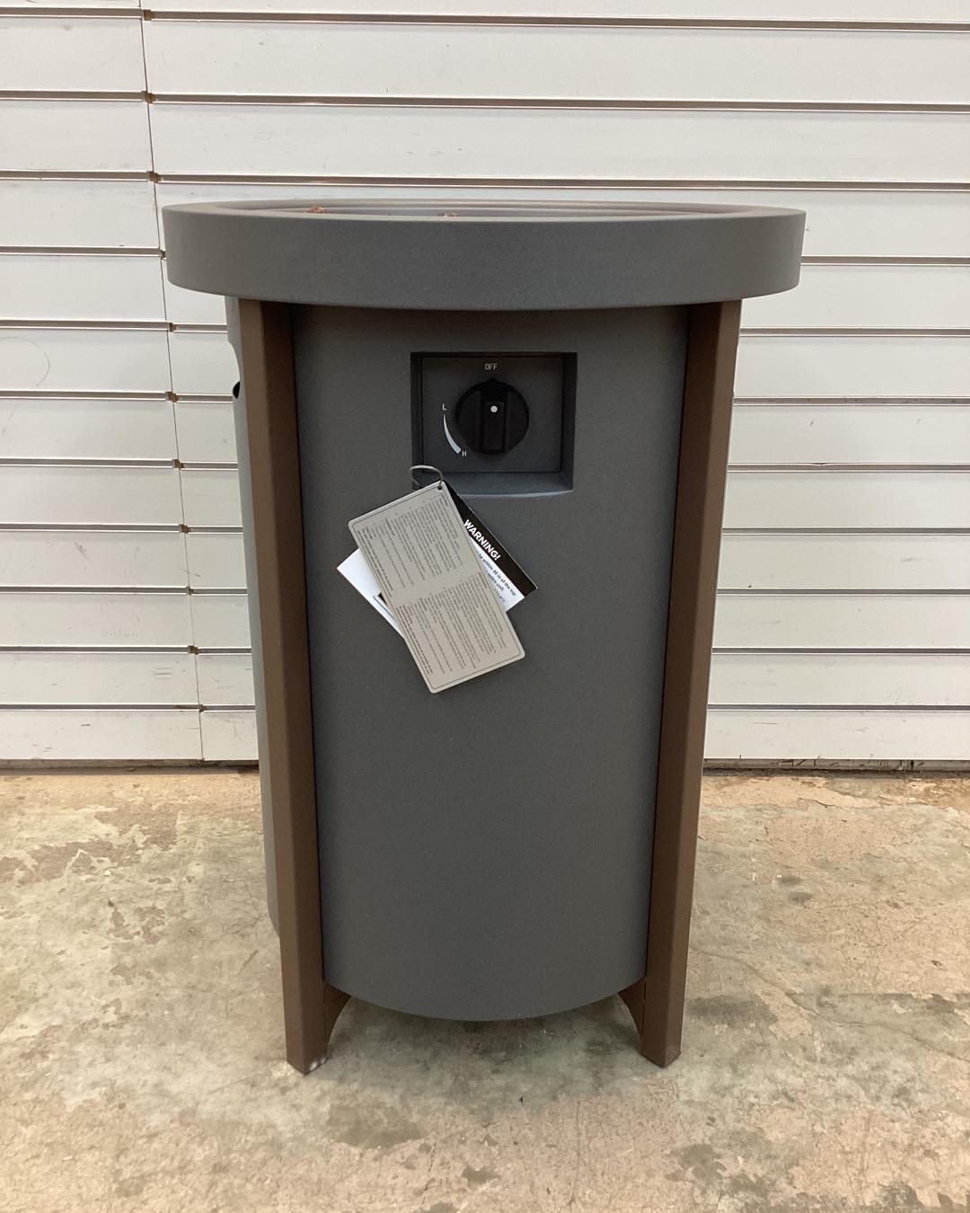 Threshold Column Propane Fire Pit Gray