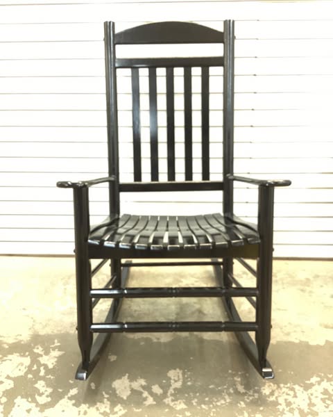 Shine Company Vermont Porch Rocker Black Wood Outdoor Rocking Chair