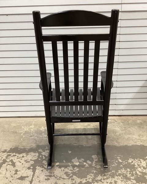 Shine Company Vermont Porch Rocker Black Wood Outdoor Rocking Chair