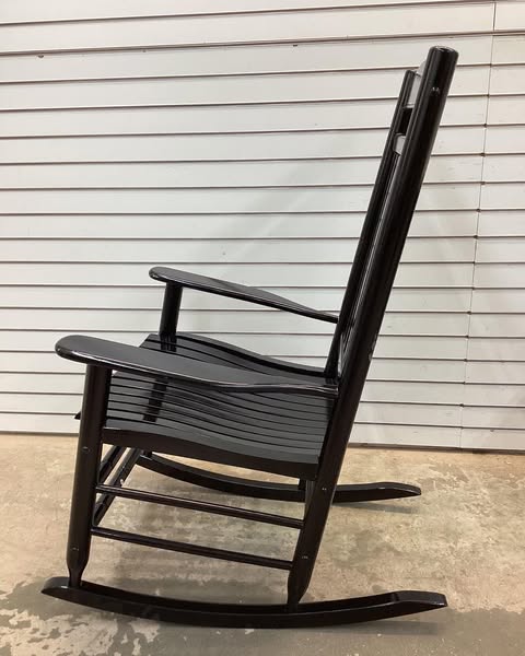 Shine Company Vermont Porch Rocker Black Wood Outdoor Rocking Chair