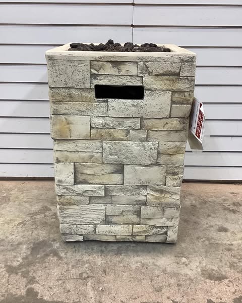 Threshold 16" Stack Stone Column Fire Pit Light Brown