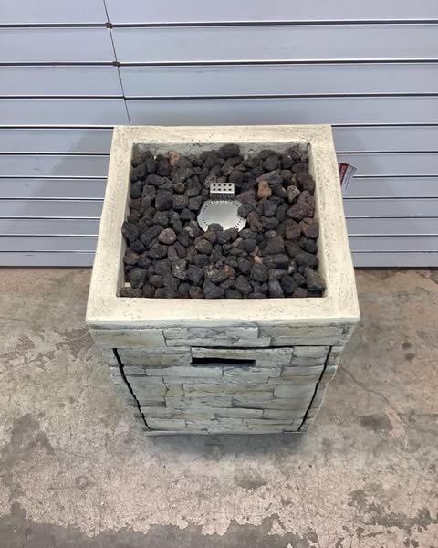 Threshold 16" Stack Stone Column Fire Pit Light Brown