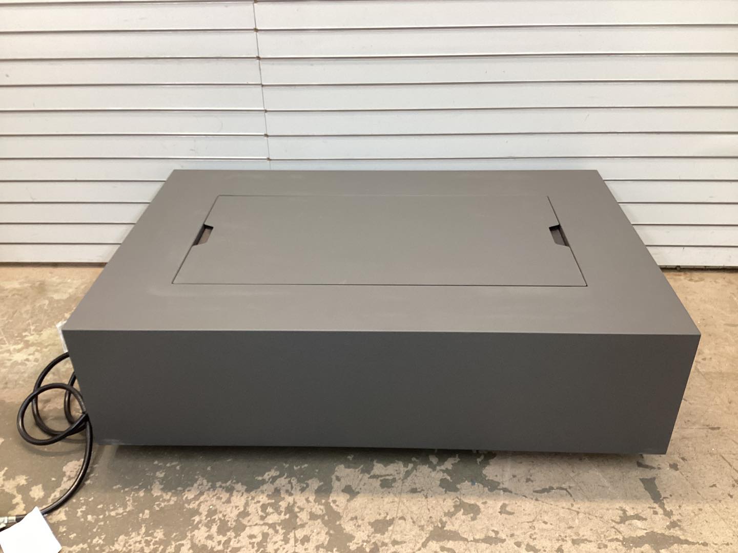 Real Flame Aegean Small Rectangle Fire Table with NG Conversion Mist Gray
