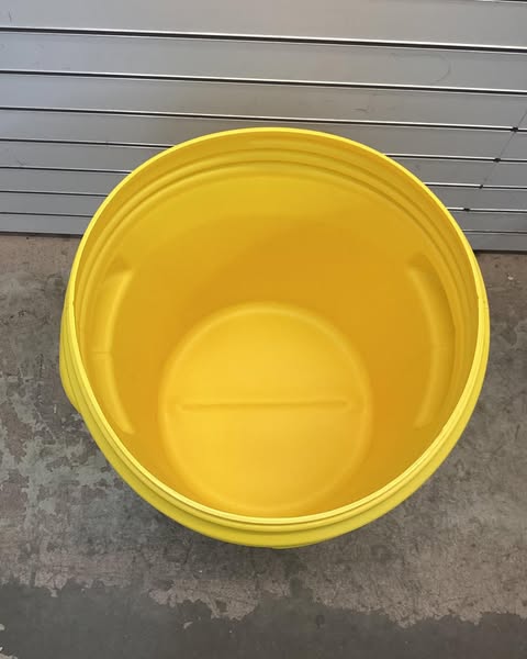 Eagle 20 Gallon, Screw-on Lid, Lab Pack Plastic Barrel Drum, Yellow