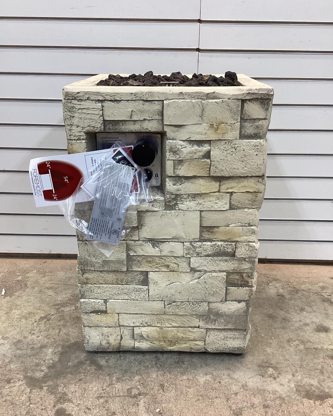 Threshold 16" Stack Stone Column Fire Pit Light Brown