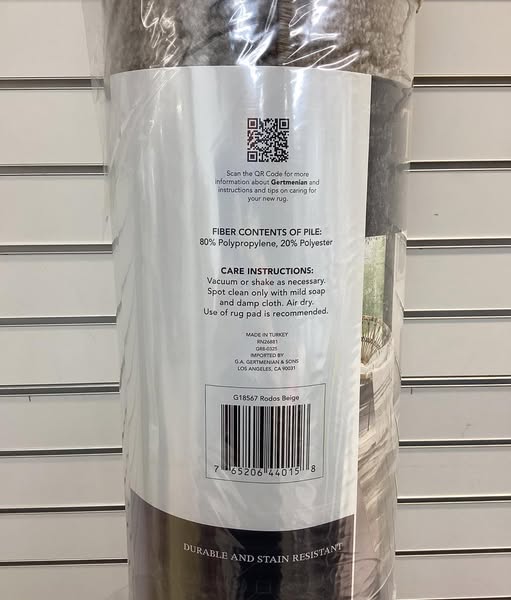 Tuscany Patterned Area Rug, 7’10” x 10’, Color Rodos Beige