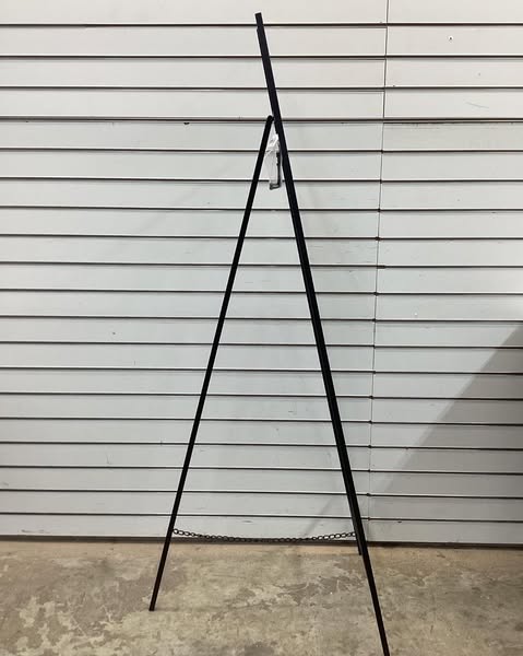 Litton Lane Black Metal Tall Free Standing Adjustable Display Stand 3-Tier Geometric Easel with Chain Support
