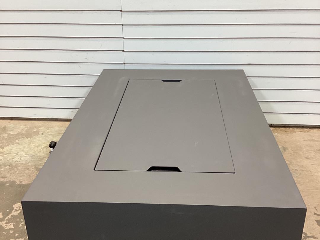 Real Flame Aegean Small Rectangle Fire Table with NG Conversion Mist Gray